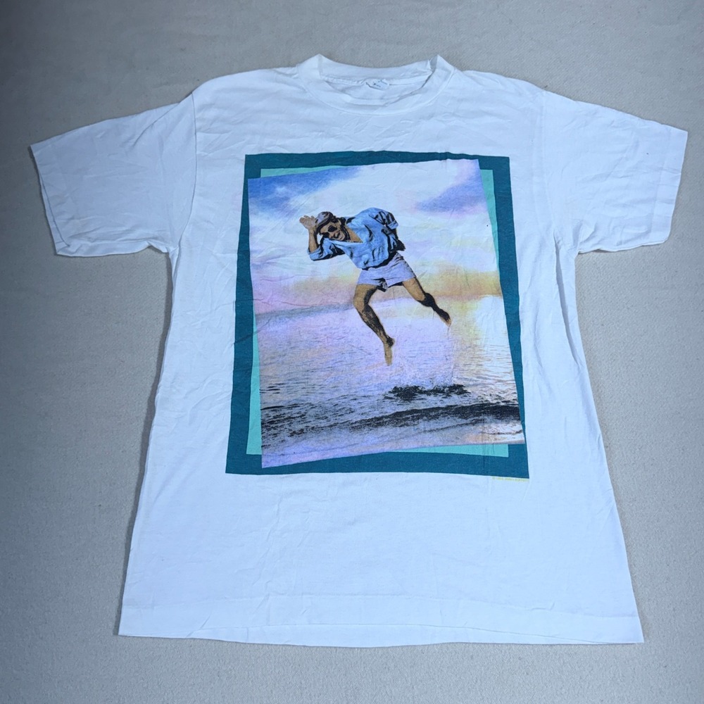 Vintage Jimmy Buffett 1988 Hot Water Tour T-Shirt White Large Ched USA 80s